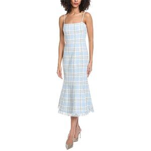 Toccin Womens  Josephine Sculpted Midi Dress, Blue